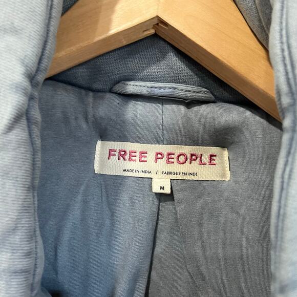 Free People Roll With Us Puffer Vest Blue Quilted Sleeveless Jacket Size M - Picture 7 of 11